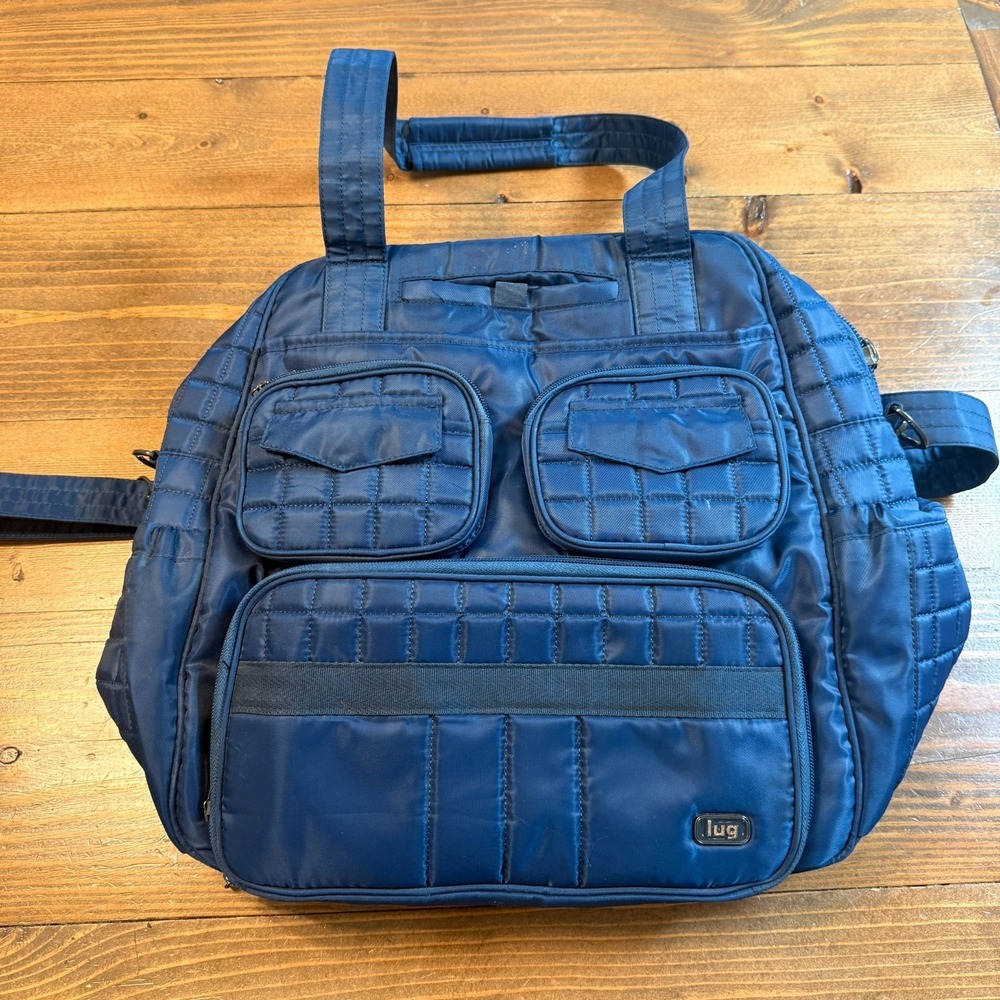 Lug Puddle Jumper Overnight Convertible Tote Bag Carry On Blue